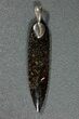 Black Spiderweb Dinosaur Gembone Spear Pendant #22523-2